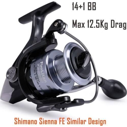 14+1BB Spinning Fishing Reel Metal 1000-7000 Series Spinning Reels Tackle Freshwater Saltwater Bass Trout Wheel 12.5KG Max Drag