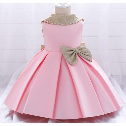 Newborn Wedding Formal Baptism Backless Dress 1st Birthday Dress For Baby Girl Clothig Bow Princess Dresses Elegant Party Dress