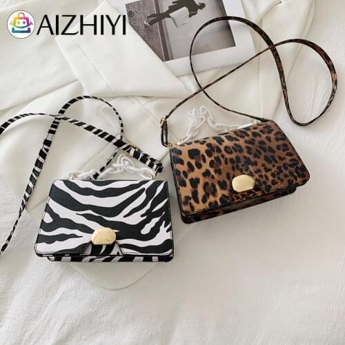 Vintage Women PU Leather Print Shoulder Bag Casual Ladies Chain Messenger Casual Handbag Crossbody Bags for Women Phone Girl