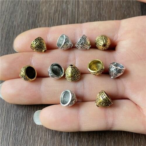 JunKang 30pcs 8x9mm Metal Zinc Alloy Bead Caps For Jewelry End Receptacle Flower Torus Diy Spaced Apart Accessories