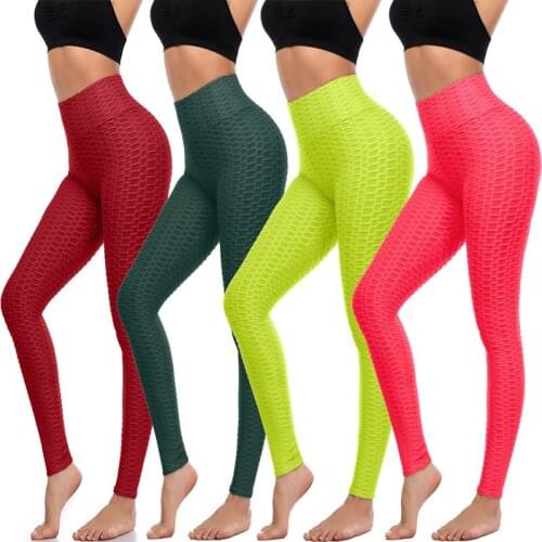 Witbuy Push Up Leggings For Women High Waist Sport Fitness Solid Check Spandex Ankle Length Pants Women Clothing Legging Hot