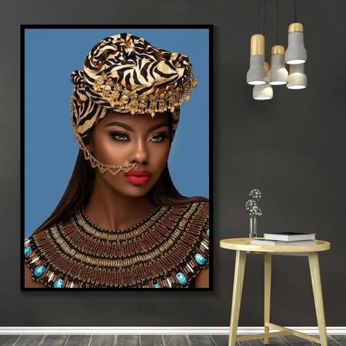Gold Crown Black and Gold Woman Sexy Canvas Paintings on Canvas Art Posters and Prints Modern Wall Art Pictures for Living Room