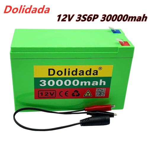 12V 30Ah 18650 lithium battery pack 3S6P built-in high current 20A BMS for sprayers, carts, childrens electric vehicle batterie