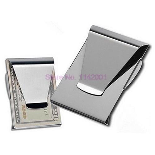 120pcs Steel Clip Clamp Metal Credit Card Money Holder Silver Stainless Steel Slim Double Sided Men Women Money Wallet