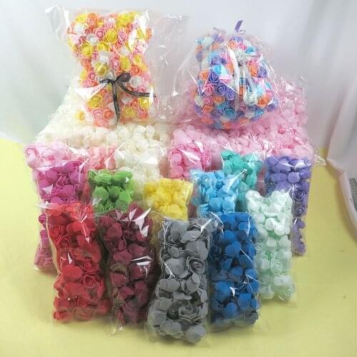 150-1500pcs Colorful foam Rose Head 3.5cm artificial Flowers For DIY roses bear as wedding Birthday party Decoration & gifts