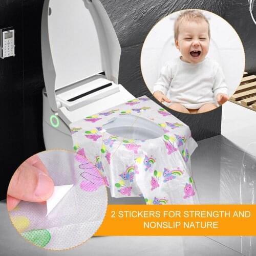 20pc/lot Disposable Toilet Seat Cover WC Toilet Lid Cover For Camping Travel toilet cover Cute Unicorn pattern pads for baby Kid