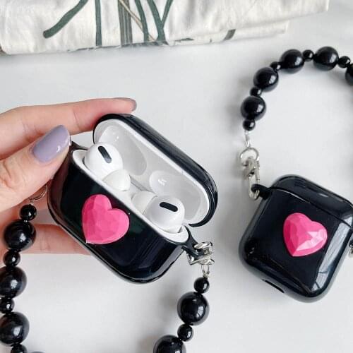 3D Love Heart Earphone Cases For Apple Airpods 2 Pro Soft TPU BLuetooth Earphone Protection Cover For Airpods 1 Bracelet Coque