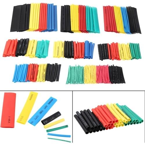 400pcs Polyolefin Heat Shrink Tube Mixed Color 8 sizes 1-14mm 2:1 Heat Shrink Tubing Cable Sleeves Wrap Wire Assortment Set