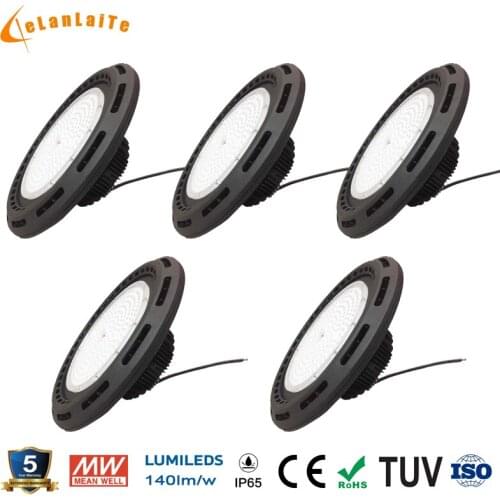 5pcs/lot ip65 110v 220v 110v 240v 277v 80w100w 150w 200w 12000lms UL UFO Linear Led High Bay Light Fixtures with 140lm/w