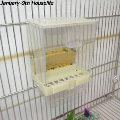 New Small Size Bird Poultry Feeder Automatic Acrylic Food Container Parrot Pigeon Splash Proof 10x12x7.5CM