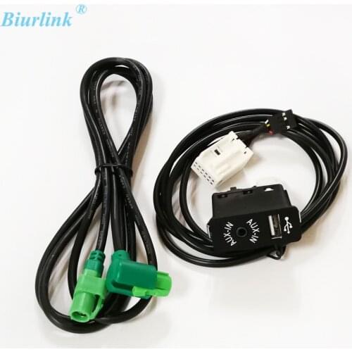 Biurlink Car Original CD Audio Cable AUX-in USB Socket Switch Cable For BMW E60 E61 E63 E64 E87 E90 E70 F25 AUX USB Harness Wire