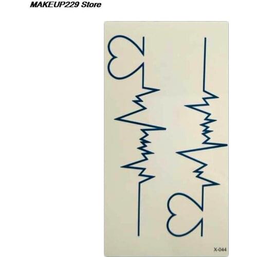 Body Art Waterproof Temporary Tattoos For Men And Women Fashion 3d Electrocardiogram Design Tattoo Sticker Wholesale