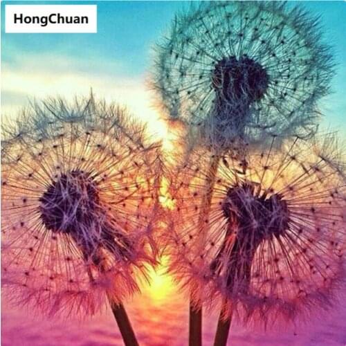 Fast delivery Dandelion 5D DIY square/round diamond painting mosaic cross stitch home decoration mural Christmas gift