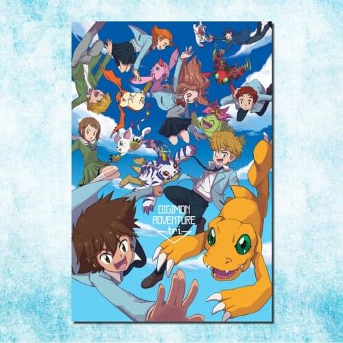Digimon Adventure Tri Anime Silk Canvas Poster Print 13x20 24x36Inch YagamiTaichi Agumon Pictures For Living Room Decor -4