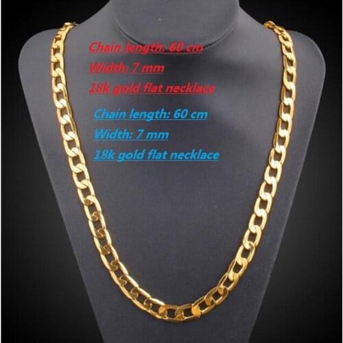 European and American popular jewelry mens necklace stainless steel necklace flat necklace long necklace O