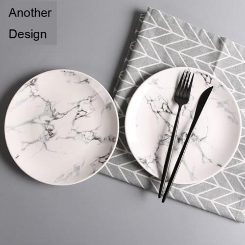 Marble pattern porcelain dish marble design dinne plate steak plate European Ameraica style living