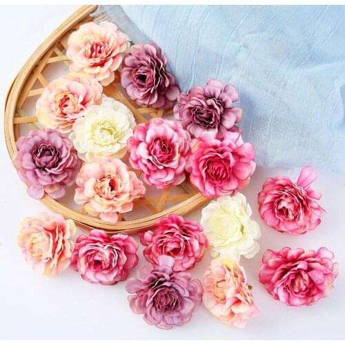 10pcs Artificial Rose Flower DIY Handmade Flower Materials Accessories Simulation Fake Petal Garland Wedding Gift Box
