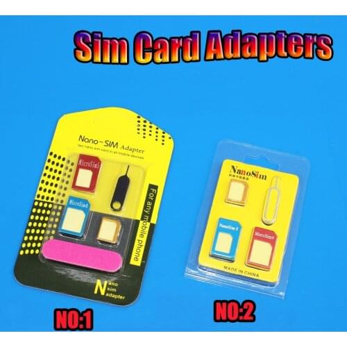 5 in 1/4 in 1 Metal Nano SIM Card to Micro Standard Adapter Converter Set For iPhone 4 4s 5 5c 5s 6 6s