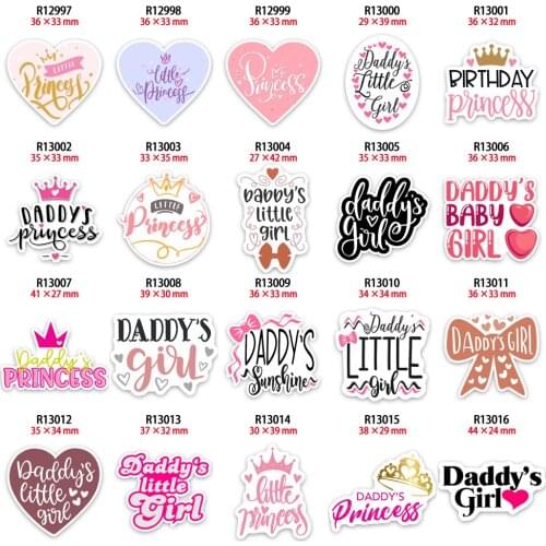 Cute Planar Resins Flatback Daddys Little Girl for Phone Decorations Accessories Crafts Custom Resin 30pcs
