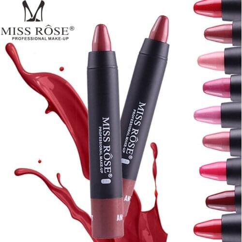 MISS ROSE 8 Cores Marca Batom Matte Batom batom de Longa maquiagem lip gloss batom l de Maquiagem prova