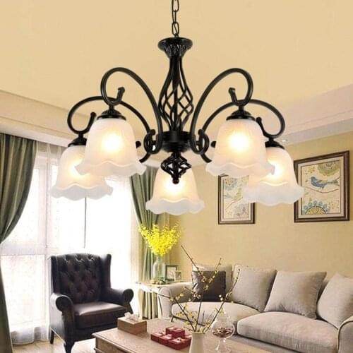 Multiple Chandelier antique lamp rustic led lamp dining room lamp living room lights bedroom iron+glass 5heads lamps ZX107