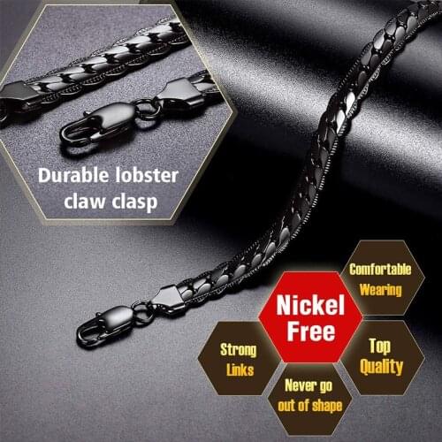 2020 mens Necklace black stainless steel fashion necklace Steampunk Gold color Chain Necklace jewelry for neck gifts for man