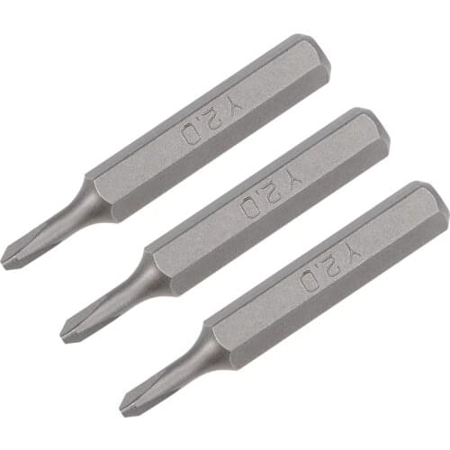 Uxcell Screwdriver Bits 3pcs 5/32 Inch Hex Shank Y2.0 Screwdriver Bit Set 28mm Length S2 Screw Driver Kit Tools