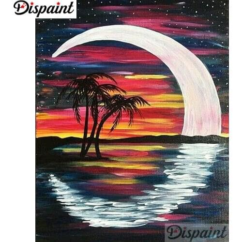 Dispaint Full Square/Round Drill 5D DIY Diamond Painting "Tree moon" Embroidery Cross Stitch 3D Home Decor A12917