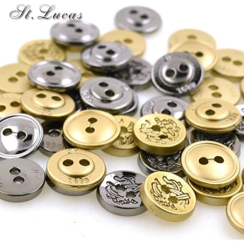 New arrived High quality 10pcs/lot small metal sewing button zinc alloy gold black color used for shirt garment accessories