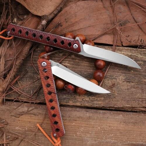 Rosewood Hollow Design Knife Outdoor Knife Folding Knife High Hardness Blade Self-defense Knife Portable Knife нож складной