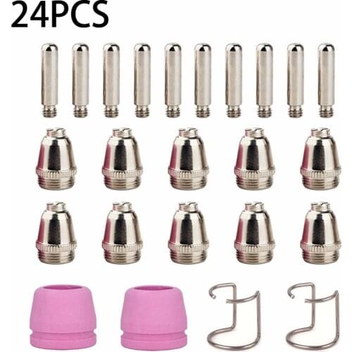 Plasma Cutter Consumables Parts Fit Amico CUT-50HF 50 Amp Non-touch Pilot Arc Ceramic Groove Shield Cups Torch Tips