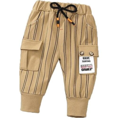 Boy casual pants Boy autumn fashion striped pants Boy cotton striped long pants Boy comfortable sports pants