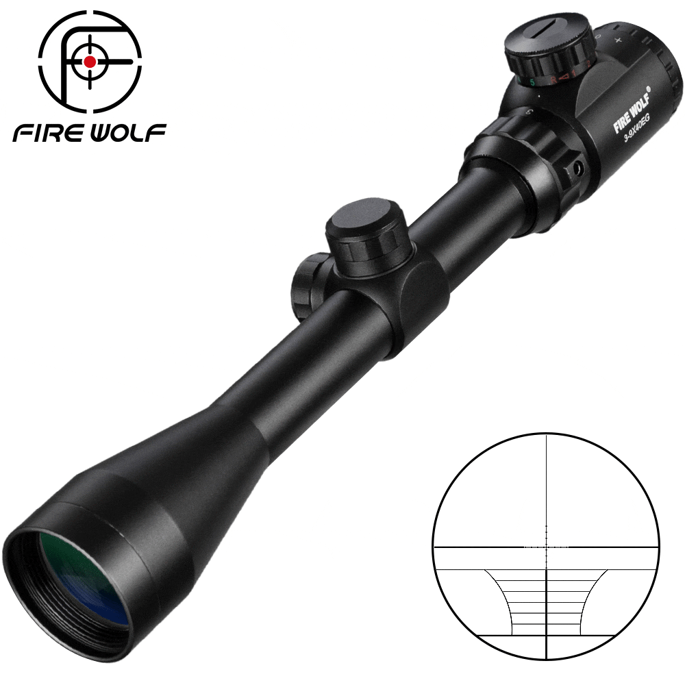 3-9x40 EG Riflescope Hunting Scope Bow Cross Red Green Outdoor Reticle Sight Optics Sniper Tactical Air Gun Scope Weapon Sight