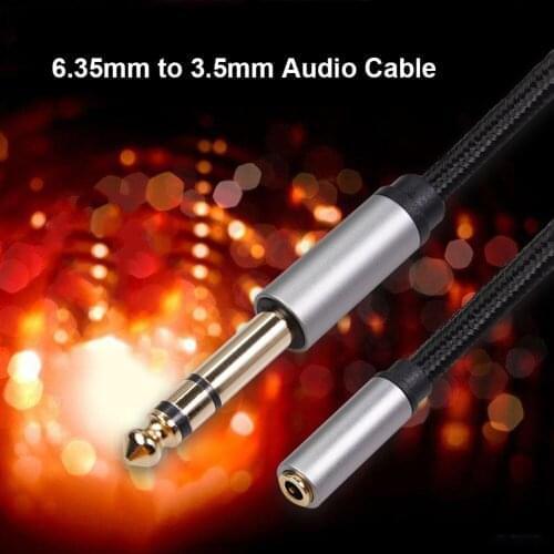 Professional Instrument Cable Guitar Part Audio Cable for Guitar Keyboard Piano 6.35mm Male to 3.5mm Female Headphone Cord