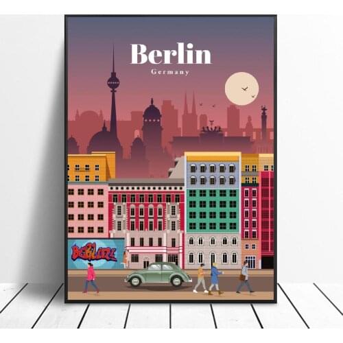Travel to Berlin Canvas Travel Poster Prints Home Wall Art Decor Painting