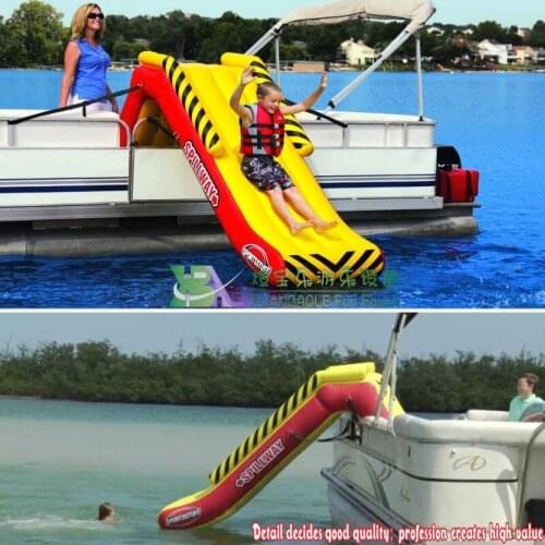 Entertainment Water Floating PVC Inflatable Pontoon Boat Slide