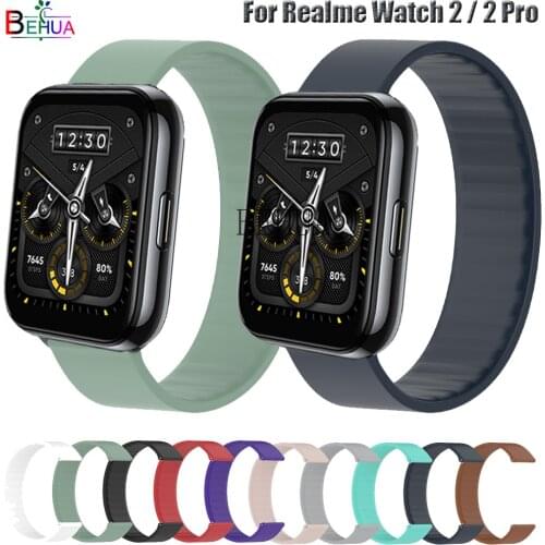 BEHUA WatchBand Strap For Realme Watch 2 2 Pro Silicone Elastic Loop Bracelet For Realme Watch S / pro Belt 18 20 22mm Wristband