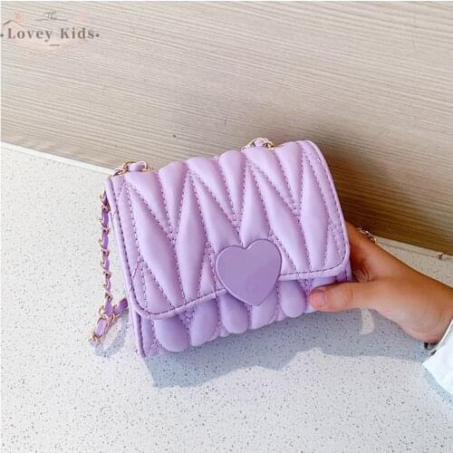 Toddler Baby Girl PU Messenger Bag Fashion Cross Body Mini Purse Chain Chill Kids Korean Simple Square Shoulder Bags