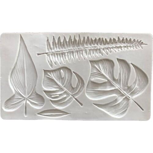M17D Tropical Theme Cake Decorating Tool Palm Leaves Silicone Mold Clay Fondant Mold DIY Candy Sugar Cookies Chocolate Mold