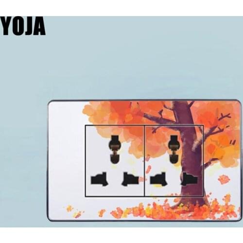 YOJA Beautiful Fall Orange Leaves Flower Nice Quality Switch Sticker PVC Room Decor Wall Decal 15SS0293