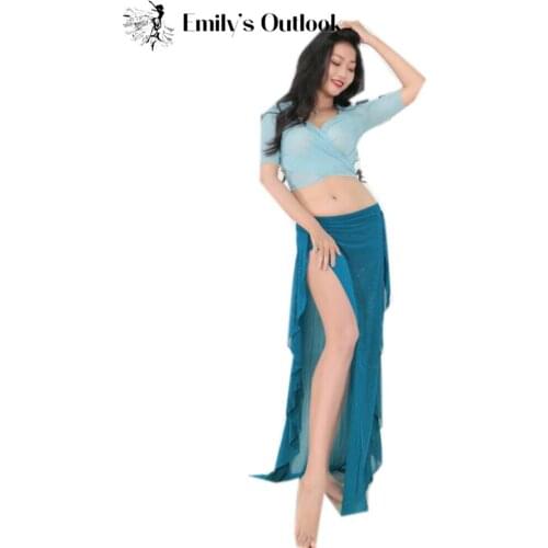 Hot Sell Belly Dance Skirt New Female Sexy Mesh Dress Practice Clothes Summer Elegant Profession Performance Exercise Clothing