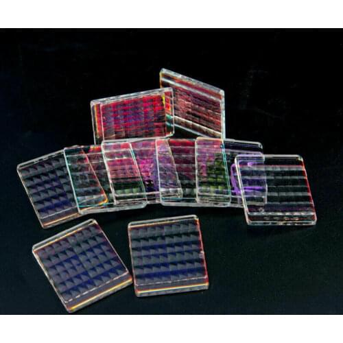 10pcs 33x33x2mm/32x26x3mm Defective Optical Glass Scaly Prism Science Research Decoration Lens
