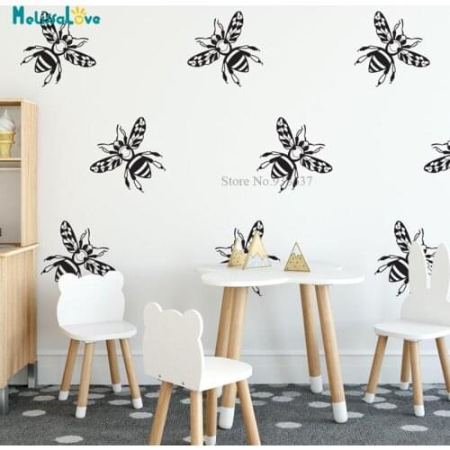 10 pcs/set Large Bee Wall Decal Taxidermy Insects Bug Bedroom Living Room Decor Apartment Removable Wall Art Sticker BB698