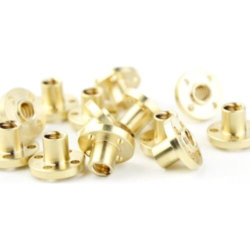 100pcs round and 100pcs flanged TR8x8 Brass ACME Nut