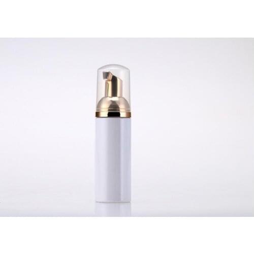 100Pcs/lot 50ml Empty Plastic Foamer Bottle Pump White Liquid Soap Dispenser Best Foam Bottle With Golden Foamer Bottle SN1661