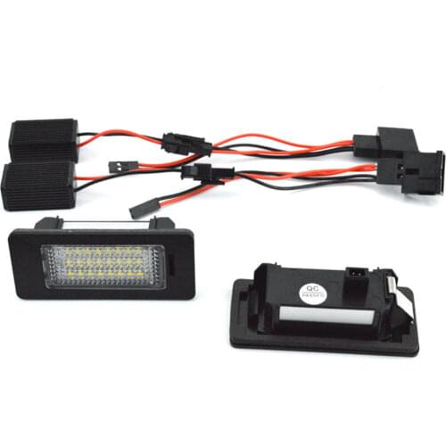 2Pcs 24SMD LED Number License Plate Light Fit for Audi A1 8X / A3 8V / A4 S4 B8 / A5 S5 8T / A6 C7 4G / A7 4G / Q3 / Q5 / TT 8J