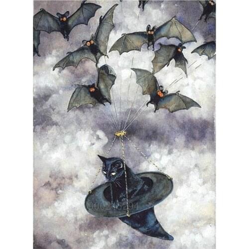 5d cross stitch diy diamond painting stickers diamond painting bat patterns bead embroidery diamond round square mosaic FF1330