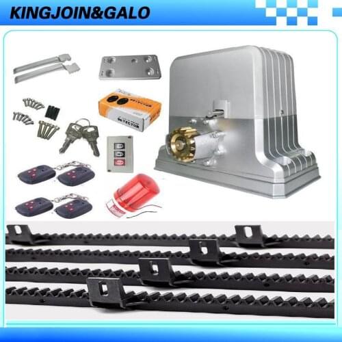 Automatic electric sliding gate opener driving potal max 1800kgs with 5m nylon Gear racks +1push button+1Alarm light+1 sensor