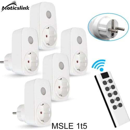 MSLE RF 433MHz Wireless Remote Control Power Outlet Switch Smart Plug Night Light Socket EU Plug Compatible Broadlink RM4 pro