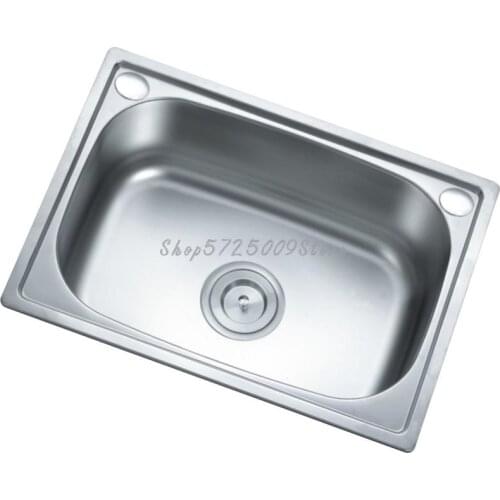 One-piece Molding 304 Thickened And Deepened Stainless Steel Sink Single Tank Three Large, Medium And Small Sets Of Promotional
